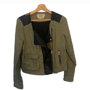 ZARA Outerwear Division Trafaluc Moto Jacket with Faux Leather Accents